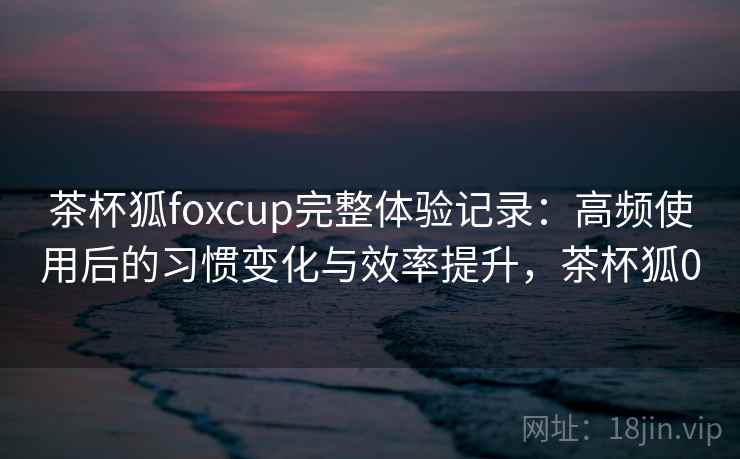 茶杯狐foxcup完整体验记录：高频使用后的习惯变化与效率提升，茶杯狐0