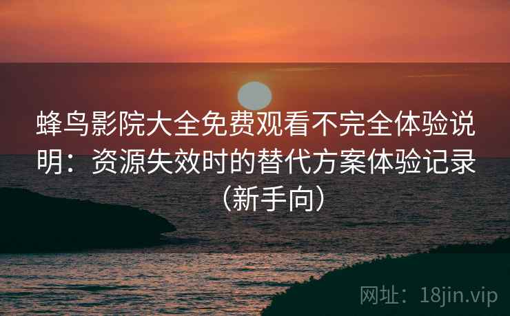 蜂鸟影院大全免费观看不完全体验说明：资源失效时的替代方案体验记录（新手向）