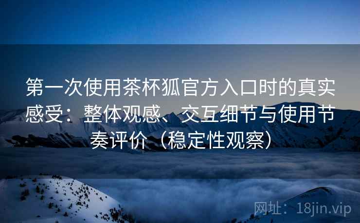 第一次使用茶杯狐官方入口时的真实感受：整体观感、交互细节与使用节奏评价（稳定性观察）