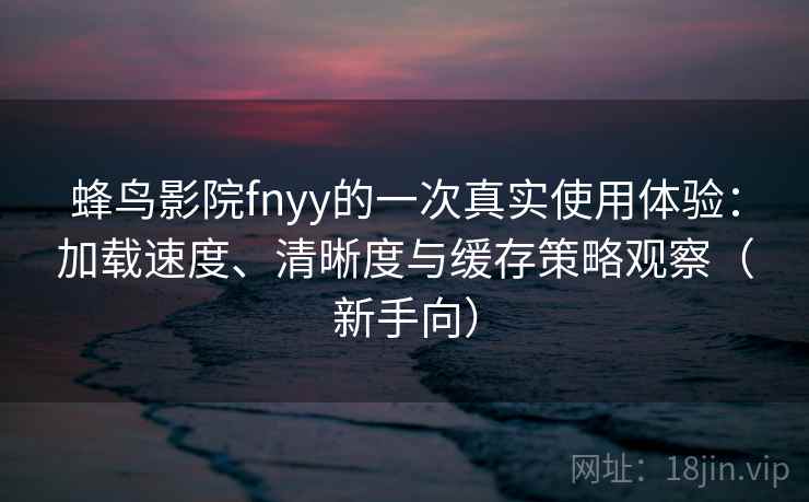 蜂鸟影院fnyy的一次真实使用体验：加载速度、清晰度与缓存策略观察（新手向）