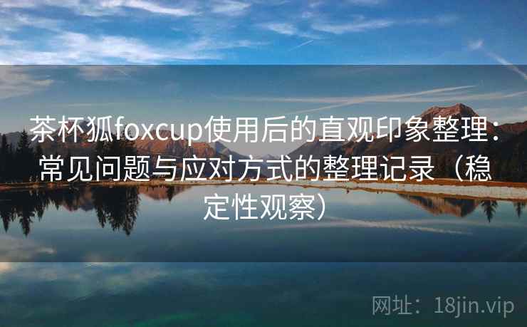 茶杯狐foxcup使用后的直观印象整理：常见问题与应对方式的整理记录（稳定性观察）